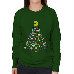 Pac-Man Christmas Tree Baubles Women's Sweatshirt