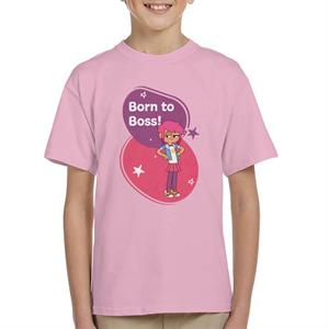 Boy Girl Dog Cat Mouse Cheese Born To Boss Kid's T-Shirt