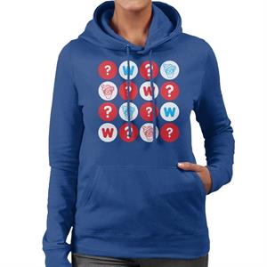 Where's Wally Character Heads And Question Marks Women's Hooded Sweatshirt