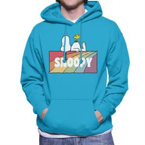 Peanuts Snoopy And Woodstock Rainbow Block Men's Hooded Sweatshirt