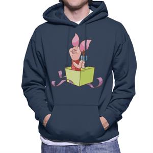 Disney Christmas Piglet In Gift Box Design Men's Hooded Sweatshirt