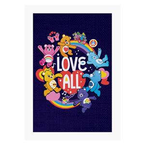 Care Bears Unlock The Magic Love All White Text A4 Print