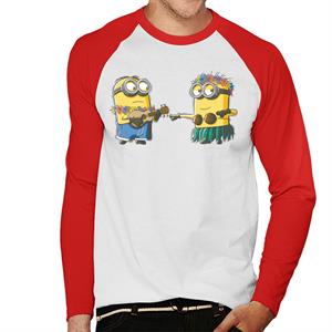 Despicable Me Minions Hula Men's Baseball Long Sleeved T-Shirt