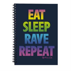 Fatboy Slim Eat Sleep Rave Repeat Spiral Notebook