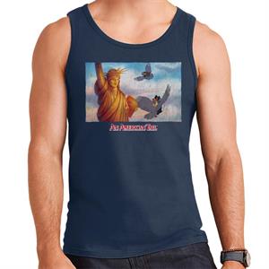 An American Tail Flying Henri Le Pigeon Near Statue Of Liberty Men's Vest