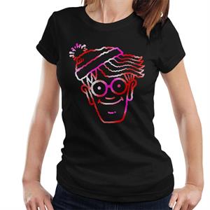 Where's Wally Red And Pink Character Head Outline Women's T-Shirt