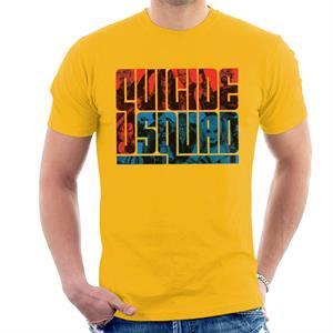 Suicide Squad Red Blue Text Men's T-Shirt