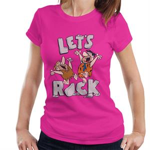 The Flintstones Fred & Barney Lets Rock Women's T-Shirt