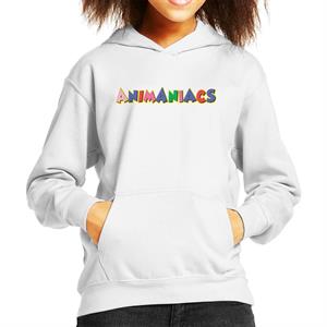 Animaniacs 90s Colour Text Logo Kid's Hooded Sweatshirt