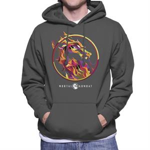 Mortal Kombat Scorpion Flame Art Logo Men's Hooded Sweatshirt