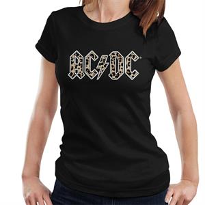 ACDC Leopard Print Logo Women's T-Shirt