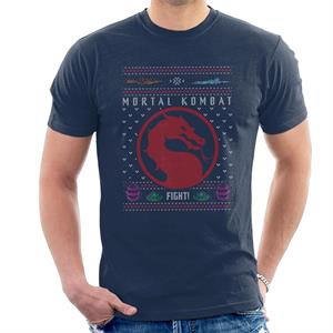 Mortal Kombat Christmas Fight Emblem Men's T-Shirt