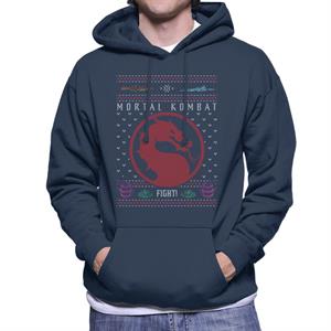 Mortal Kombat Christmas Fight Emblem Men's Hooded Sweatshirt