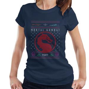 Mortal Kombat Christmas Fight Emblem Women's T-Shirt