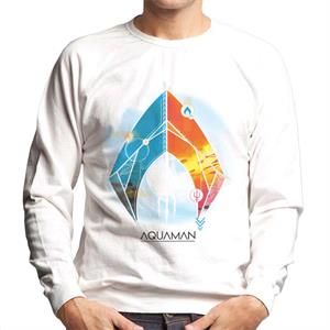 Aquaman Blue And Orange Symbol Atlans Trident Men's Sweatshirt