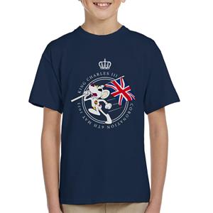 Danger Mouse Union Jack King Charles III 2023 Coronation Kid's T-Shirt