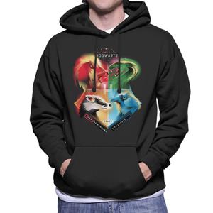 Harry Potter Animals Of Each Hogwarts House Men's Hooded Sweatshirt