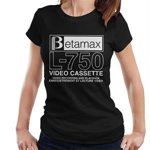 Betamax White B Logo L 750 Video Cassette Women's T-Shirt