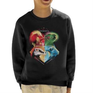 Harry Potter Animals Of Each Hogwarts House Kid's Sweatshirt