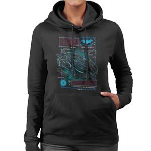 Batman Batmobile Blueprint Women's Hooded Sweatshirt