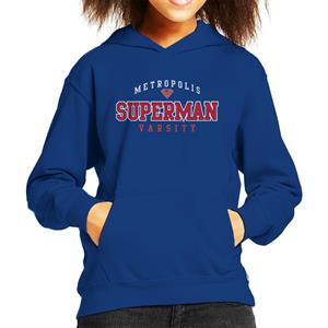 Superman Metropolis Varsity Logo Kid's Hooded Sweatshirt