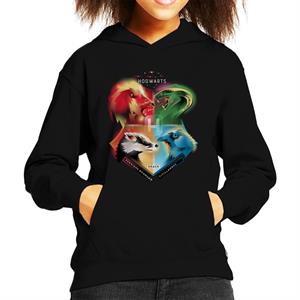 Harry Potter Animals Of Each Hogwarts House Kid's Hooded Sweatshirt