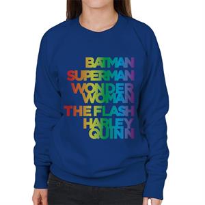 Justice League Characters Rainbow Women's Sweatshirt