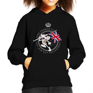 Danger Mouse Union Jack King Charles III 2023 Coronation Kid's Hooded Sweatshirt