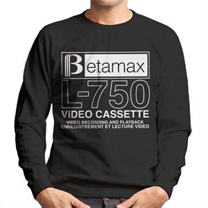 Betamax White B Logo L 750 Video Cassette Men's Sweatshirt