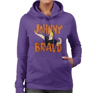 Johnny Bravo Side Pose Logo Women's Hooded Sweatshirt
