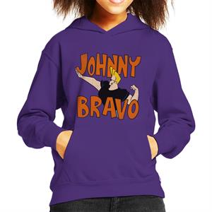 Johnny Bravo Side Pose Logo Kid's Hooded Sweatshirt