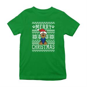 PAW Patrol Chase Merry Christmas Snowflakes Kid's T-Shirt