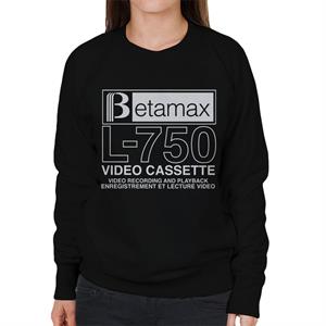 Betamax White B Logo L 750 Video Cassette Women's Sweatshirt