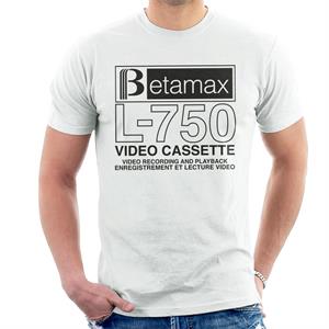 Betamax Black B Logo L 750 Cassette Men's T-Shirt