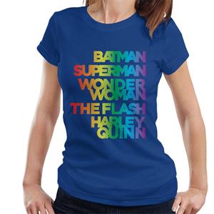 Justice League Characters Rainbow Women's T-Shirt