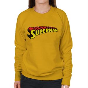 Superman 3 Dimensional Yellow Logo Women's Sweatshirt