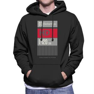 Betamax Grey B Logo High Definition Men's Hooded Sweatshirt