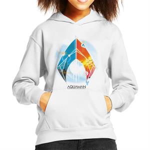 Aquaman Blue And Orange Symbol Atlans Trident Kid's Hooded Sweatshirt