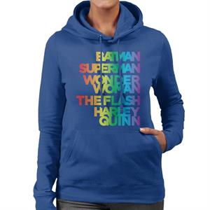 Justice League Characters Rainbow Women's Hooded Sweatshirt