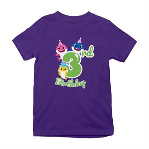 Baby Shark 3rd Birthday Mommy And Daddy Kid's T-Shirt