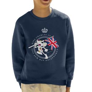 Danger Mouse Union Jack King Charles III 2023 Coronation Kid's Sweatshirt