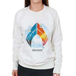 Aquaman Blue And Orange Symbol Atlans Trident Women's Sweatshirt