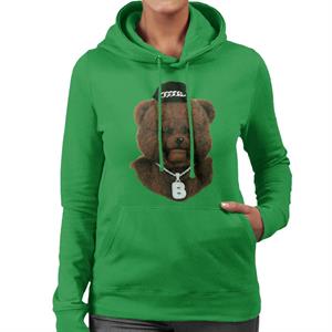 Rainbow 1972 Bungle The Bear Wearing Bling Women's Hooded Sweatshirt