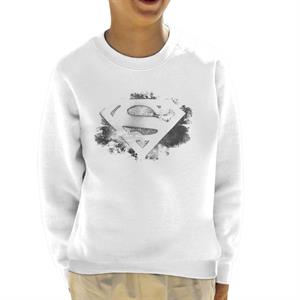 Superman Faded Black And White Logo Kid's Sweatshirt