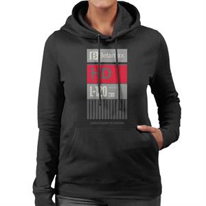 Betamax Grey B Logo High Definition Women's Hooded Sweatshirt