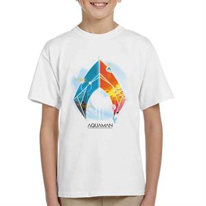 Aquaman Blue And Orange Symbol Atlans Trident Kid's T-Shirt