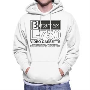 Betamax Black B Logo L 750 Cassette Men's Hooded Sweatshirt