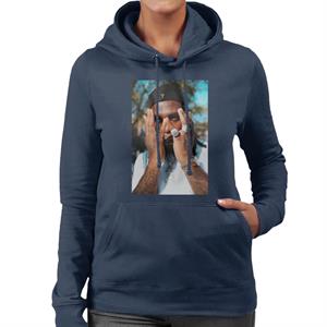 Burna Boy 7 Hat Close Up Women's Hooded Sweatshirt