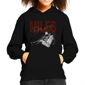 Miles Davis Playing Trumpet Kid's Hooded Sweatshirt