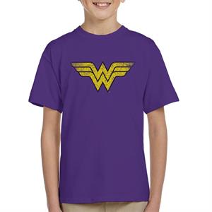 Wonder Woman Faded Yellow Logo Kid's T-Shirt